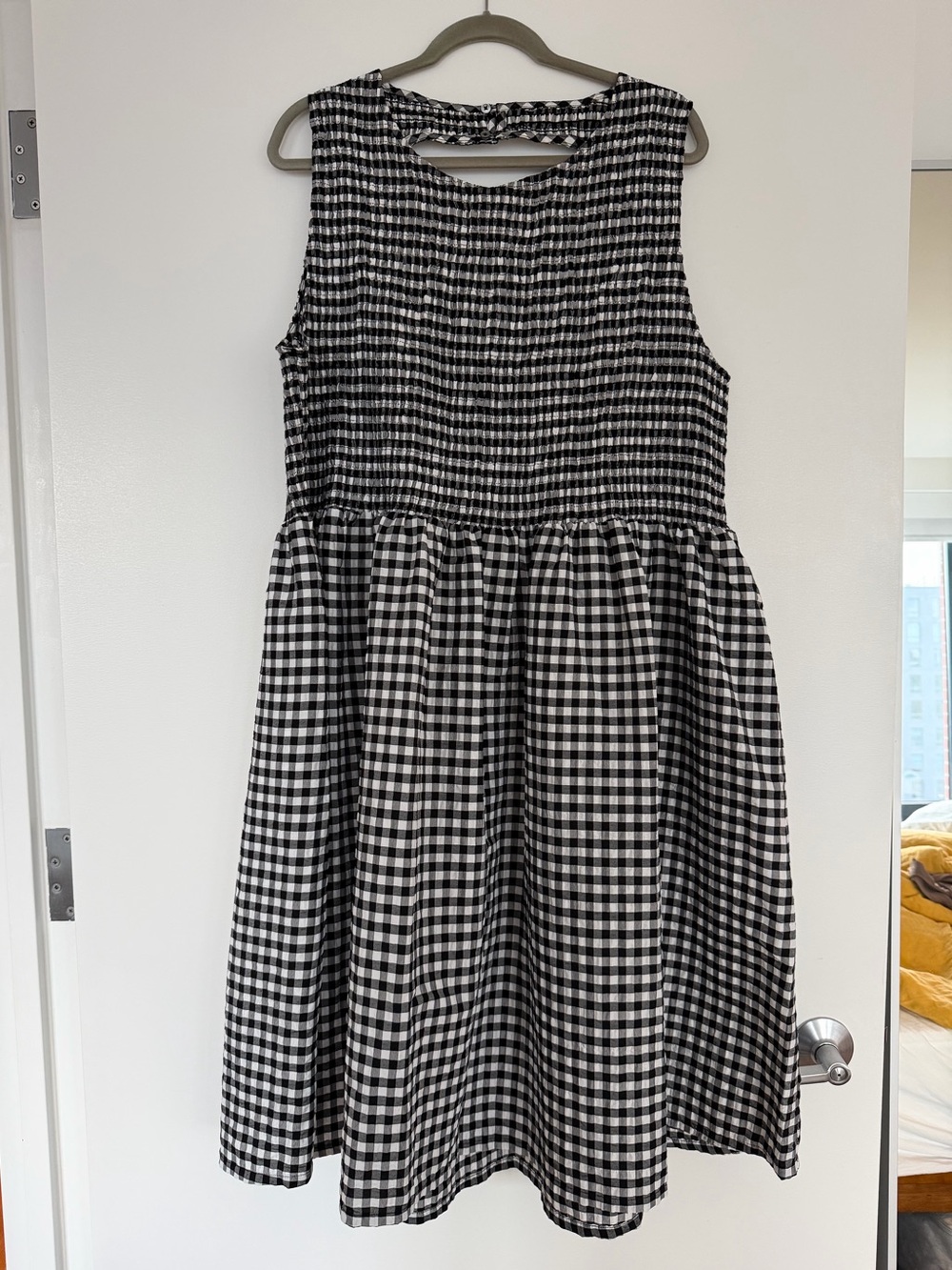Wray Gingham Check Midi Dress 2X New Without Tags Black and White